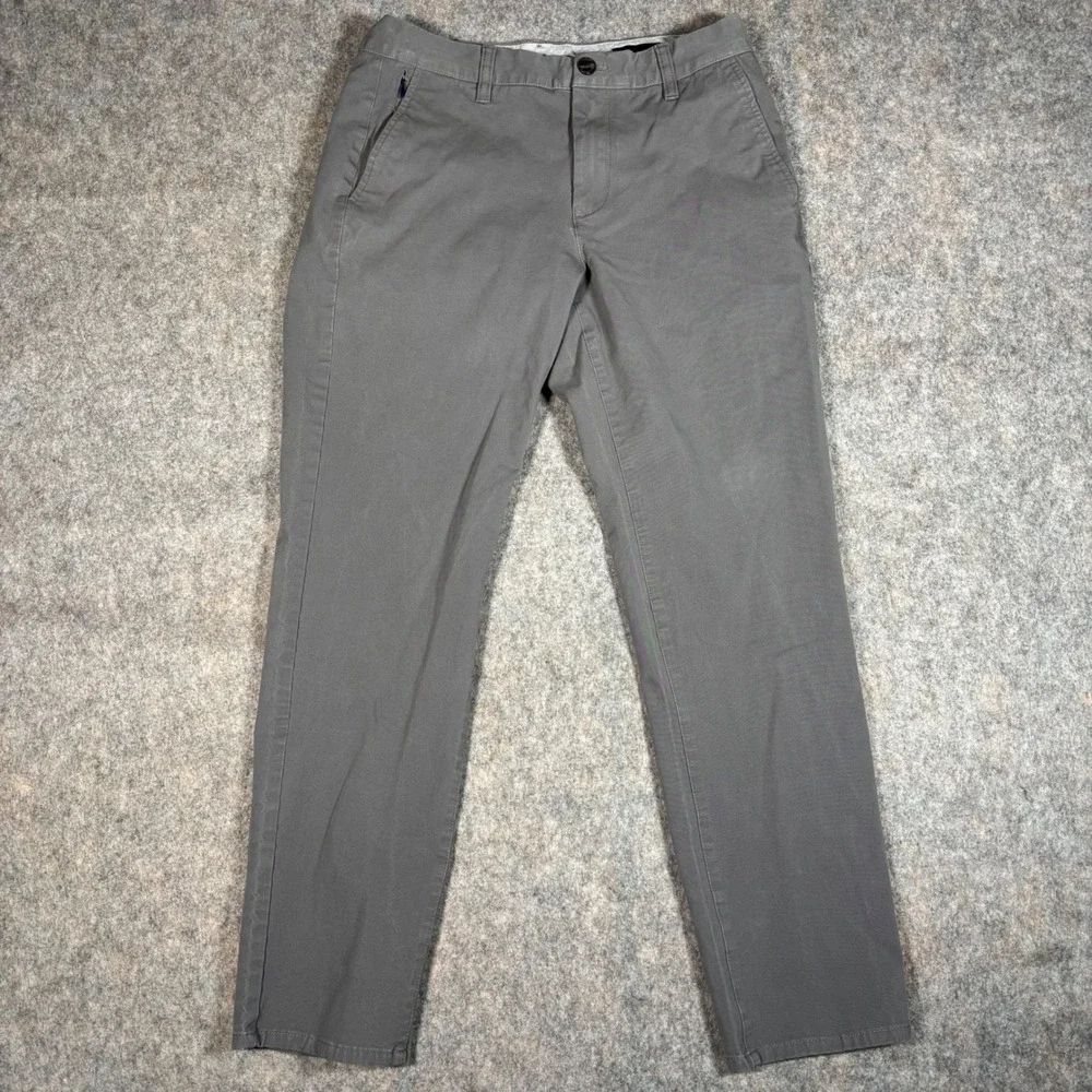 BONOBOS Fielder Stretch Slim Fit Flat Front‎ Chino Pants Gray Men's Size 30x30